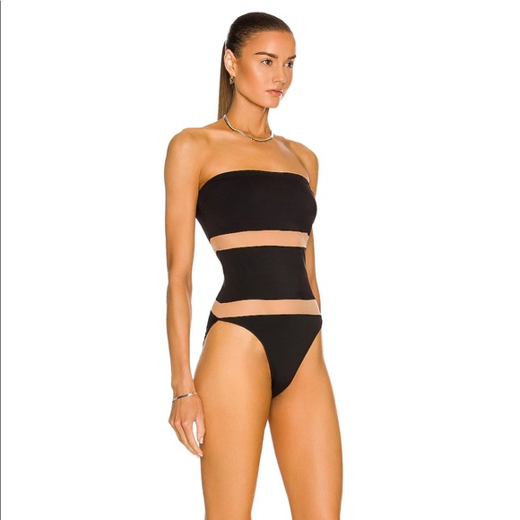 NORMA KAMALI Bishop Strapless Illusion Insert One-Piece Swimsuit - Picture 2 of 8